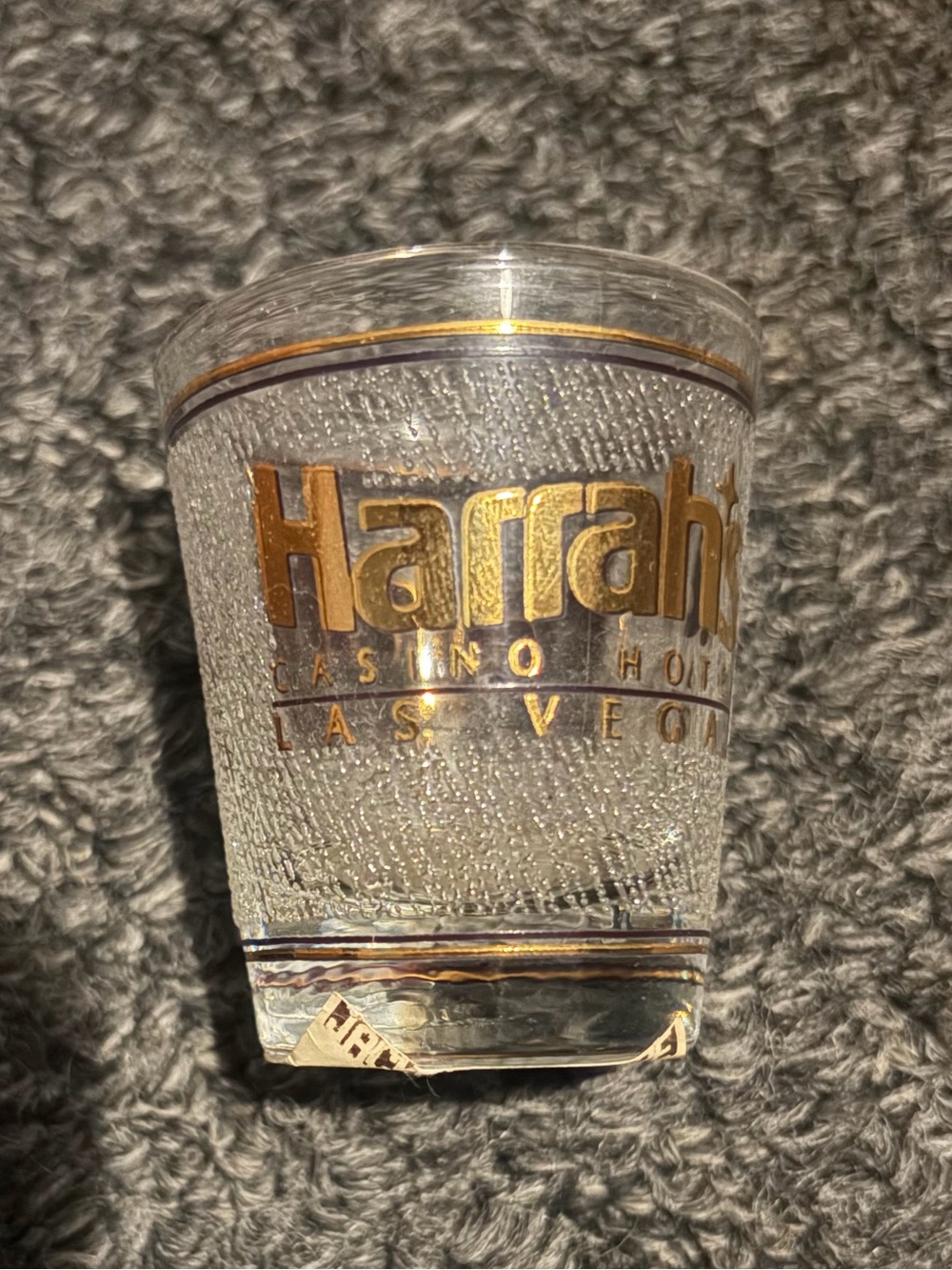 Harrahs casino Las Vegas shot glass